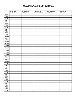 EDITABLE Occupational Therapy Weekly Schedule by COTA Life | TpT