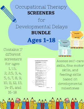 Preview of Occupational Therapy Screeners BUNDLE (Ages 1-18)