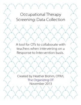 Preview of Occupational Therapy Screening Data Collection