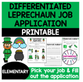 Occupational Therapy St. Patricks Day LEPRECHAUN Job Appli