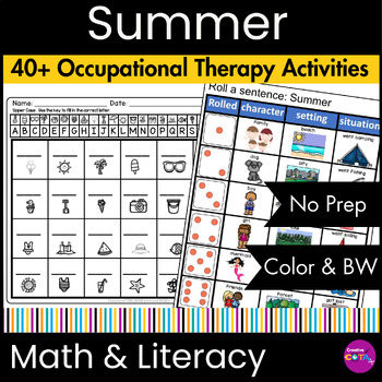 occupational therapy summer school worksheets and activities tpt