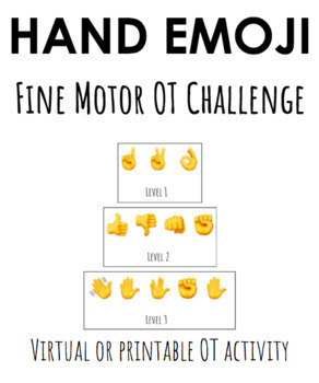 Preview of Occupational Therapy Teletherapy: HAND EMOJI CHALLENGE- Virtual or Printable