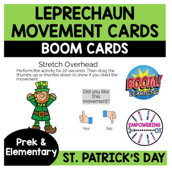 Preview of Occupational Therapy Teletherapy: Leprechaun Movement BOOM CARDS St Patricks Day
