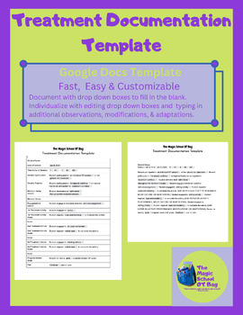 Preview of Occupational Therapy Treatment Documentation Template (Google Doc)