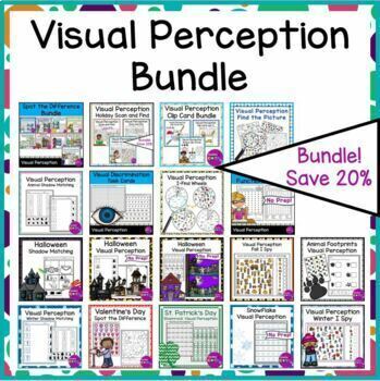 Preview of Occupational Therapy Visual Perception Activities & Worksheets TVI Custom Set