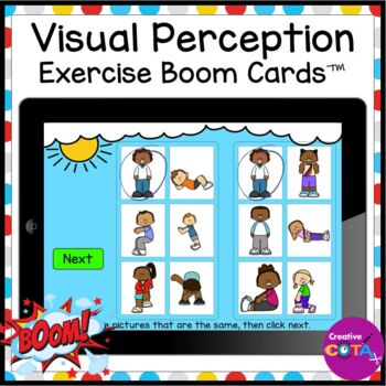 Preview of Occupational Therapy Visual Perception SEL Gross Motor Brain Break Boom Cards™