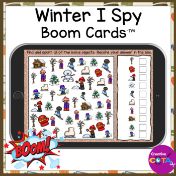 Preview of Occupational Therapy Visual Perception Math Counting Winter Boom Cards™