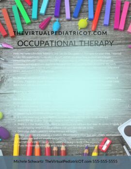 Preview of Occupational Therapy Welcome Letter for Teletherapy and Distance Learning