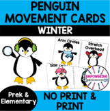Occupational Therapy Winter Penguin movement cards brain b