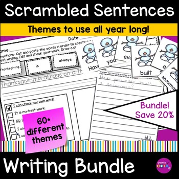 Preview of Occupational Therapy Full Year Writing Centers Scrambled Sentence Activities