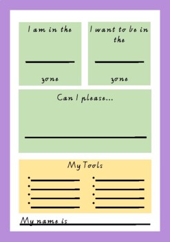 Occupational Therapy Zones of Regulation Choice Board by Hannah Sleeman