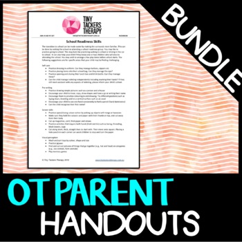 Preview of Occupational Therapy - parent/teacher handouts BUNDLE