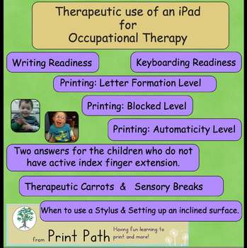 Preview of Occupational Therapy: Therapeutic use of an iPad   by Print Path
