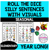 Roll a dice SILLY SENTENCES WITH VISUALS & HANDWRITING! Oc