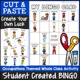 Occupations Bingo Game | Cut and Paste Activities Jobs Bingo Game