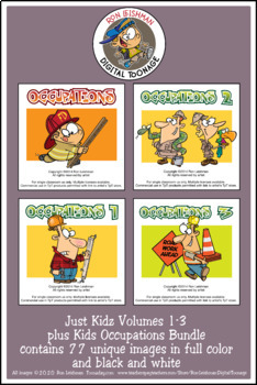 Preview of Occupations Cartoon Clipart BUNDLE for ALL grades