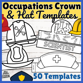 Preview of Occupations & Community Helpers Crown Craft Templates - Fun Role Play Activities