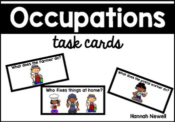 Preview of Occupations and Community Helpers Task Cards for Special Education