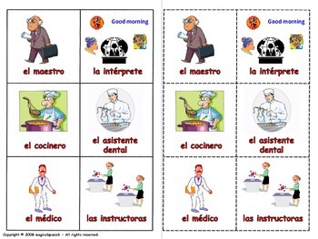 Preview of Occupations in Spanish - Lottery (Board Game)