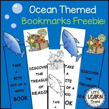 ocean theme bookmarks free activities by lets learn smore tpt