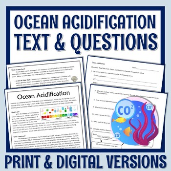Preview of Coral Bleaching and Ocean Acidification Article Worksheet Climate Change Reading
