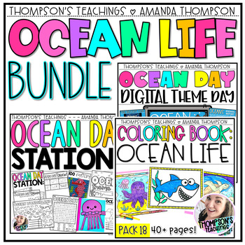 Preview of Ocean Activities and Centers - Coloring, Theme Day