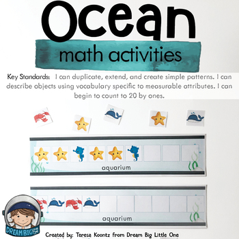 Preview of Ocean Activities for Math - Preschool Prek, Kindergarten