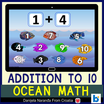 Preview of Ocean Addition To 10 Summer MATH End Of Year Game Boom™ Cards