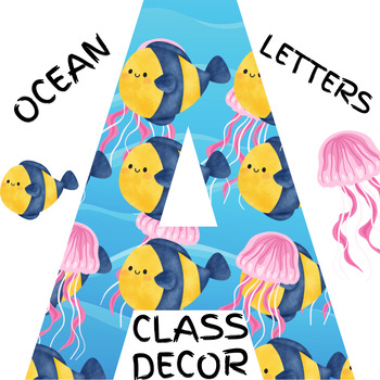 Preview of Ocean Alphabet Letters Classroom Decorations