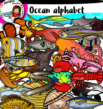 Preview of Ocean Alphabet pictures from A to Z.