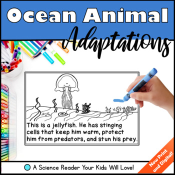 Preview of Ocean Animal Adaptations Book Print and Digital