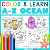 Ocean Animal Alphabet Coloring & Simple Science Facts