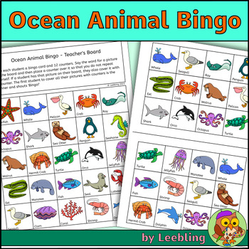 Ocean Animals BINGO - Ocean Animals Game by Drag Drop Learning Games