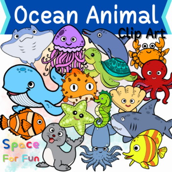 Printable Ocean Animals Clipart Teaching Resources | TPT
