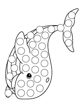 Ocean Animal Dot Marker Coloring Pages by Supportive Scholars | TPT