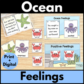 Preview of Ocean Animal Feelings or Emotions Printable & Digital Activities for Language