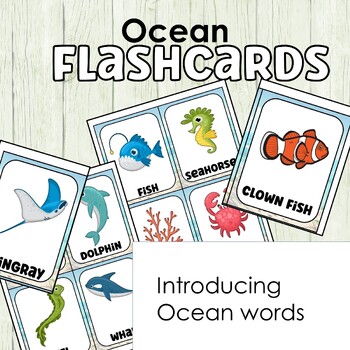 Ocean Animal Flashcards - Ocean life by Worksheets and Printables By Eliza