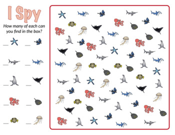 Ocean Animal I Spy by The Little Cup | TPT