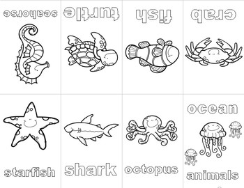 Ocean Animal Mini Coloring Books by Positive Counseling