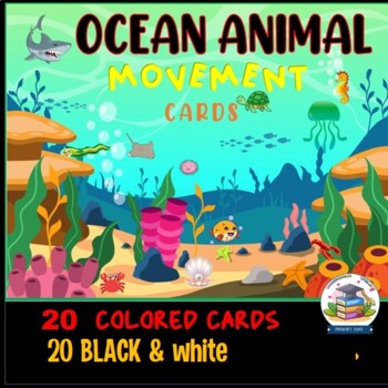 Preview of Ocean Animal Movement Cards Action Game Gross Motor Cards for kids
