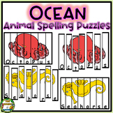 Ocean Animal Name Spelling Puzzles/ Sea Animal Puzzles