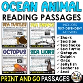 Ocean Animal Reading Passages Marine Animals Science Resea