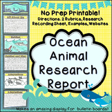 Ocean Animal Research Project and Expository Writing Practice