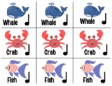 Ocean Animal Rhythm Cards (quarter and paired eighths)