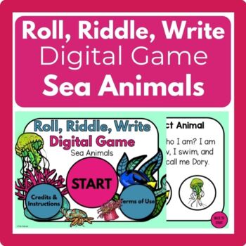 Preview of Ocean Animal Roll, Riddle and Write
