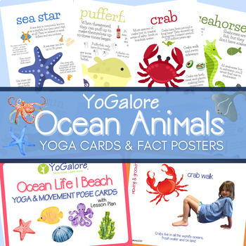 Preview of Ocean Animal | Sea Life Yoga Cards & Fact Posters