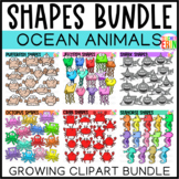 Ocean Animal Shapes Clipart GROWING BUNDLE #1