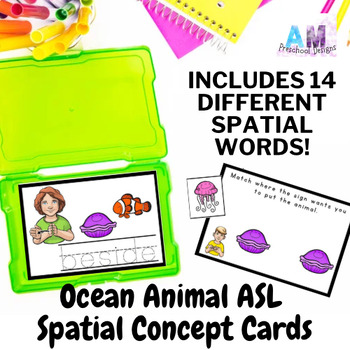 Preview of Ocean Animal Spatial Concepts Preposition Worksheets ASL Under the Sea Activity