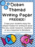 Ocean Animal Themed Writing Paper FREEBIE