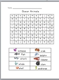 Ocean Animal Word Search with Pictures